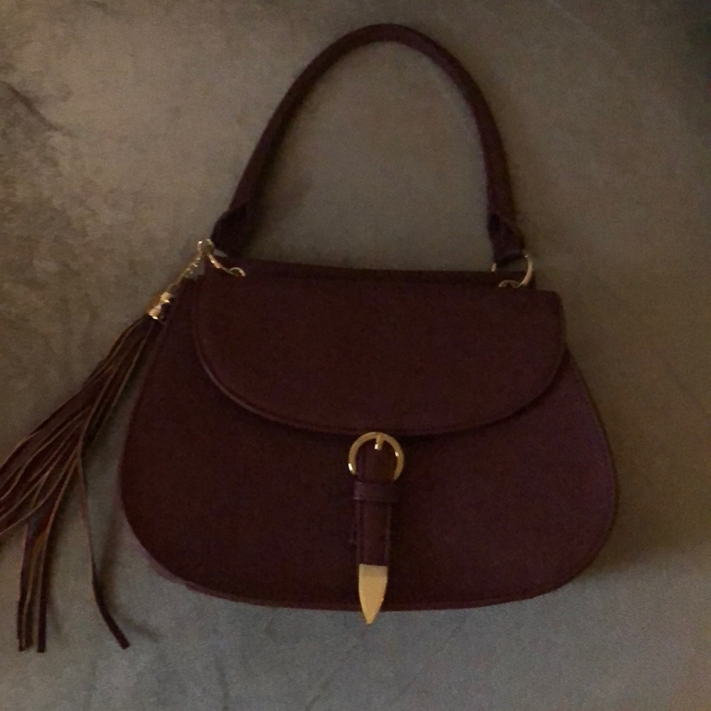 Burgundy Purse with strap